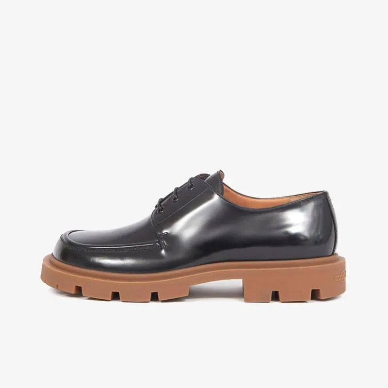Black Laced Platform Brogue Shoes