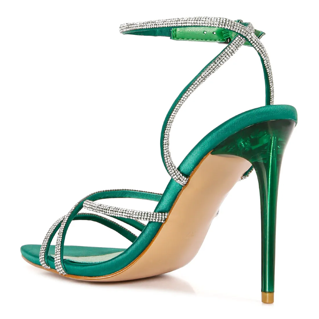 Diamante Strap High Heeled Stiletto Sandals