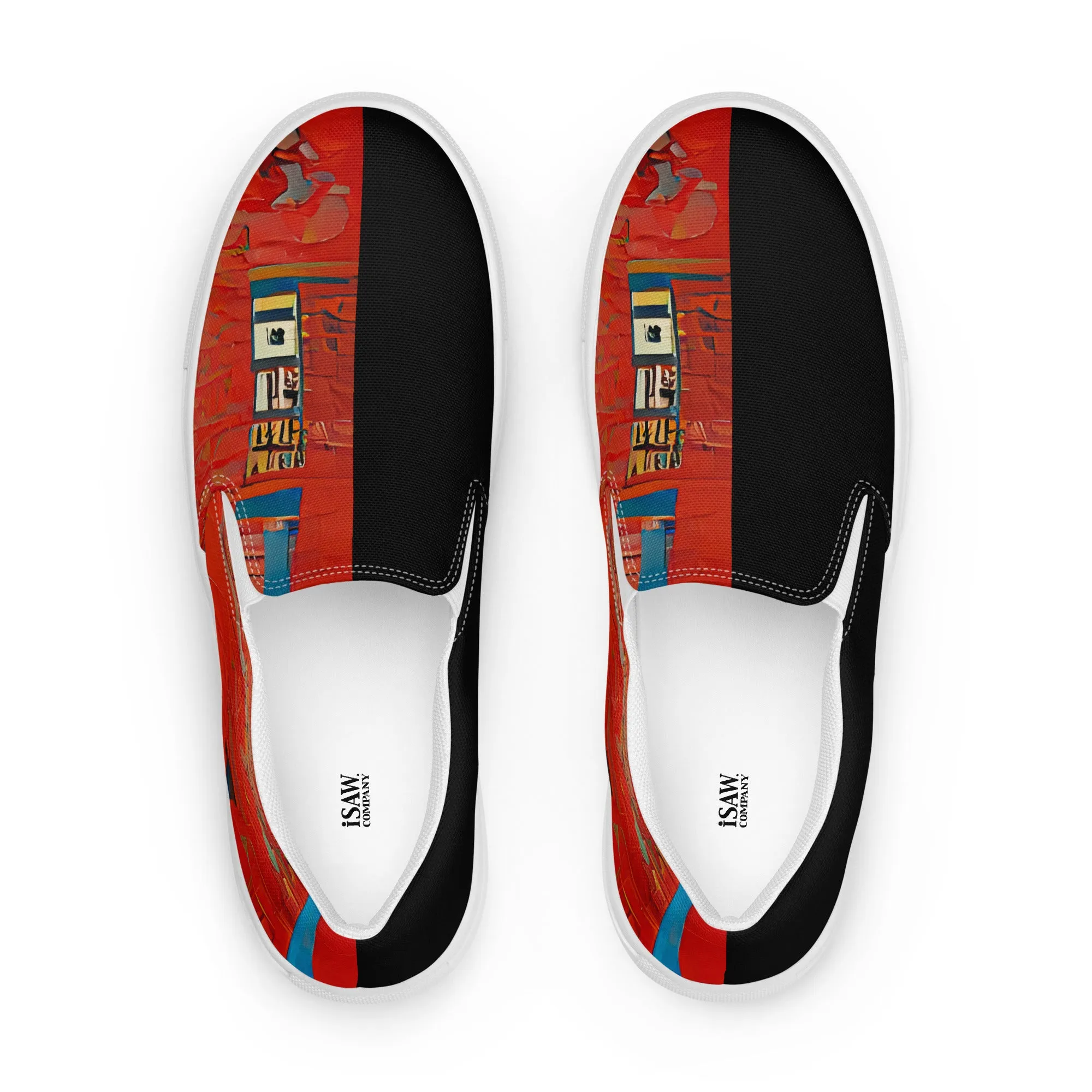 Half Black Half Hónghǎi - Mens Slip-On Canvas Shoes