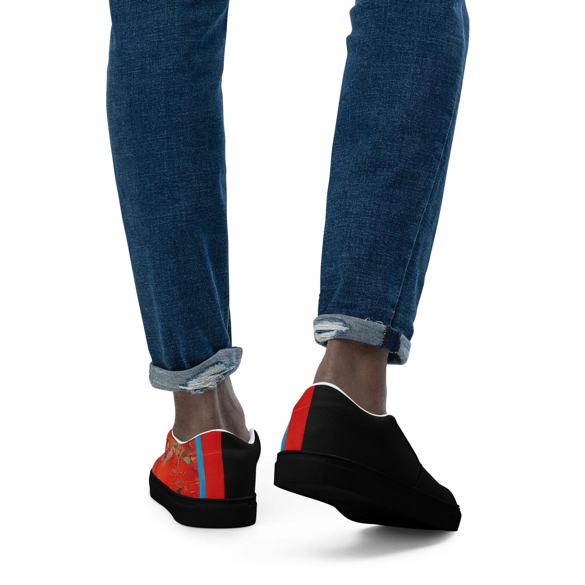 Half Black Half Hónghǎi - Mens Slip-On Canvas Shoes
