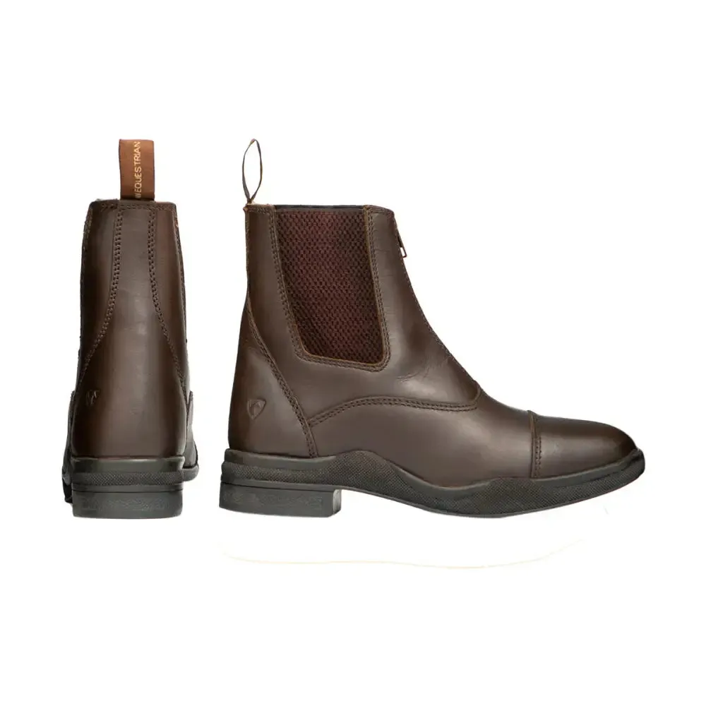 Hy Equestrian Fleece Lined Wax Leather Zip Jodhpur Boot