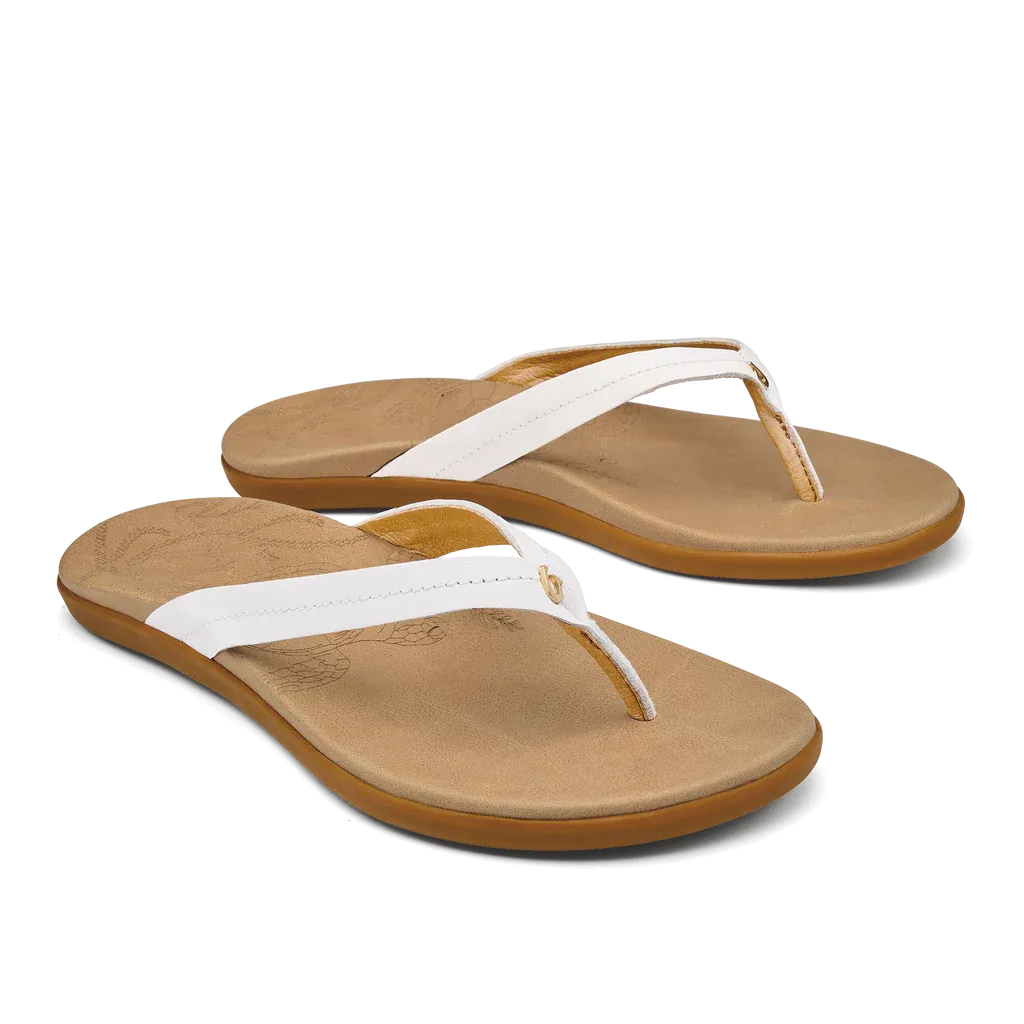 Olukai Women's Honu- Bright White/ Golden Sand
