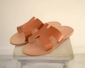 Slide Greek Leather Sandals for Men