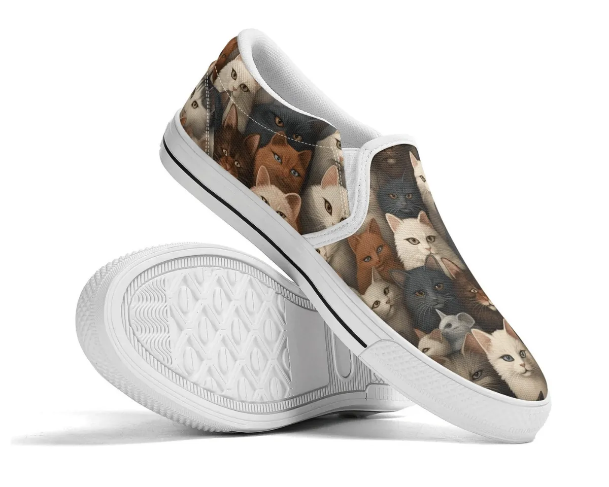 Vintage Feline Slip-Ons